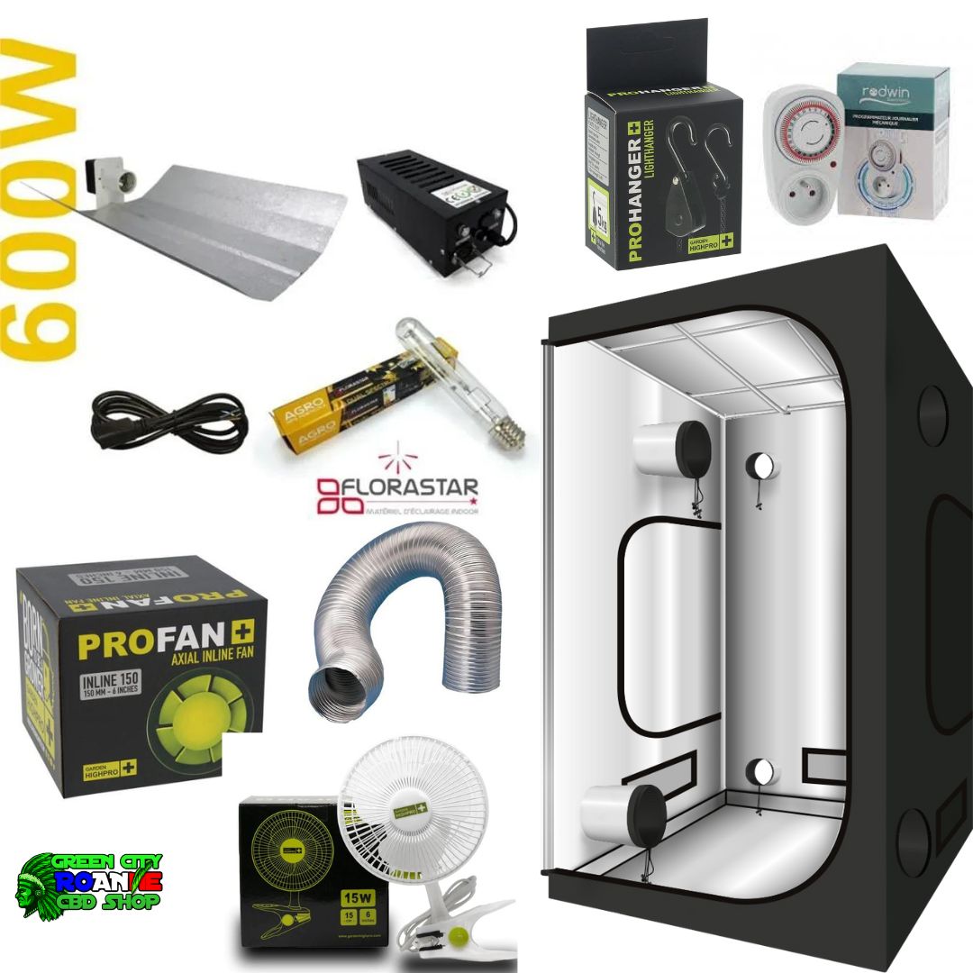 Pack chambre de culture GREENCUBE 120 éclairage 600W FLORASTAR