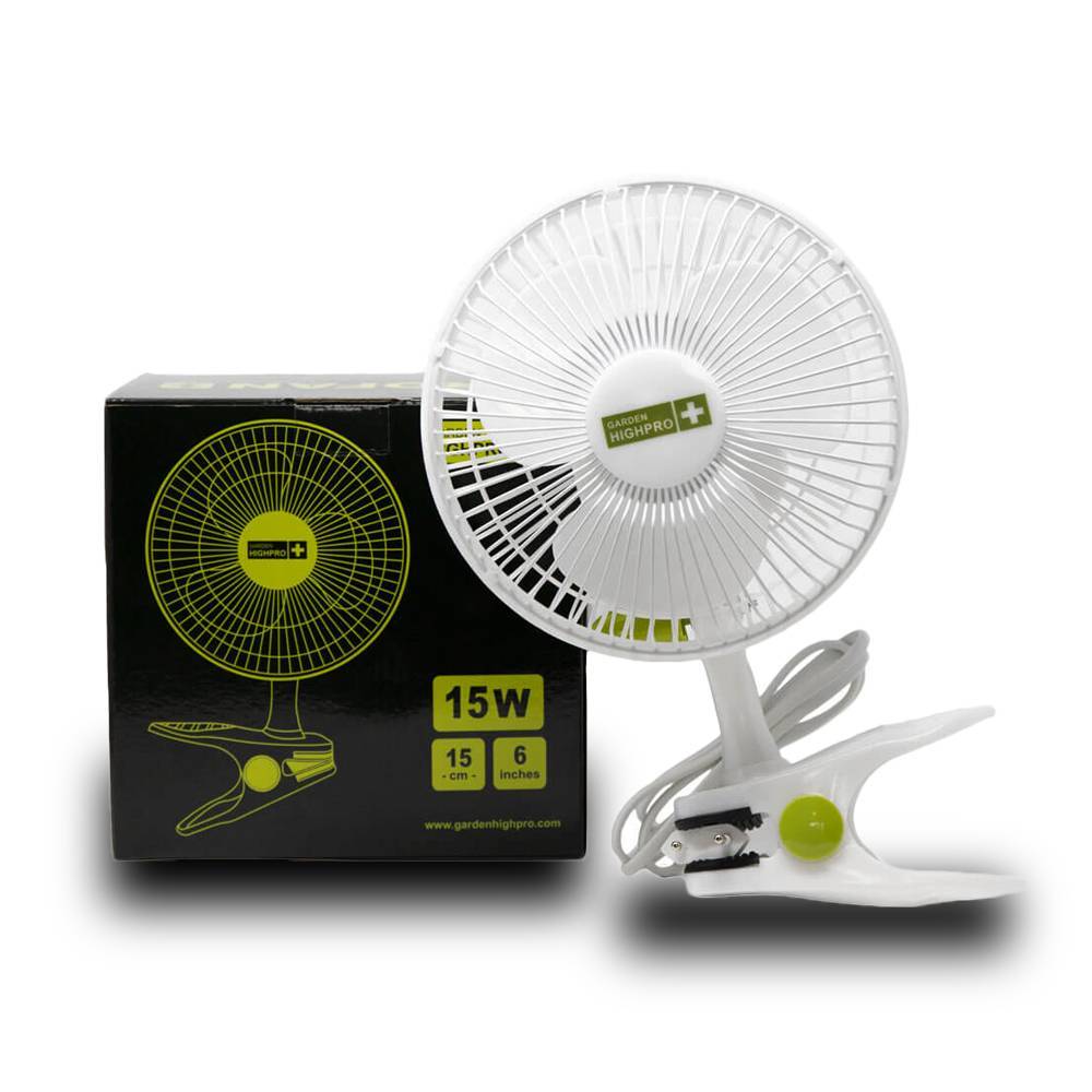 Ventilateur Clip Garden Highpro 15W - 2 Vitesses, 15cm, Moteur Cuivre Pour Intérieur/Extérieur