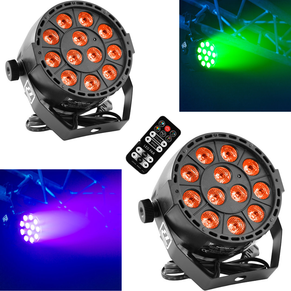 2 jeux de lumière PAR LED 123 avec télécommande