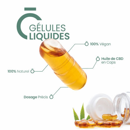 Gélules CYCLE à l'extrait liquide de CBD, concentré full Spectrum