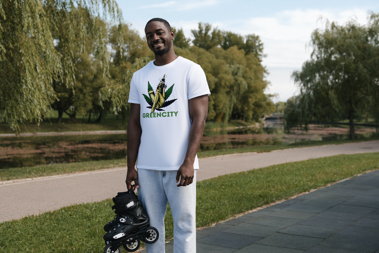 T-shirt BIO Unisex Weed -  Pawke x GreenCity