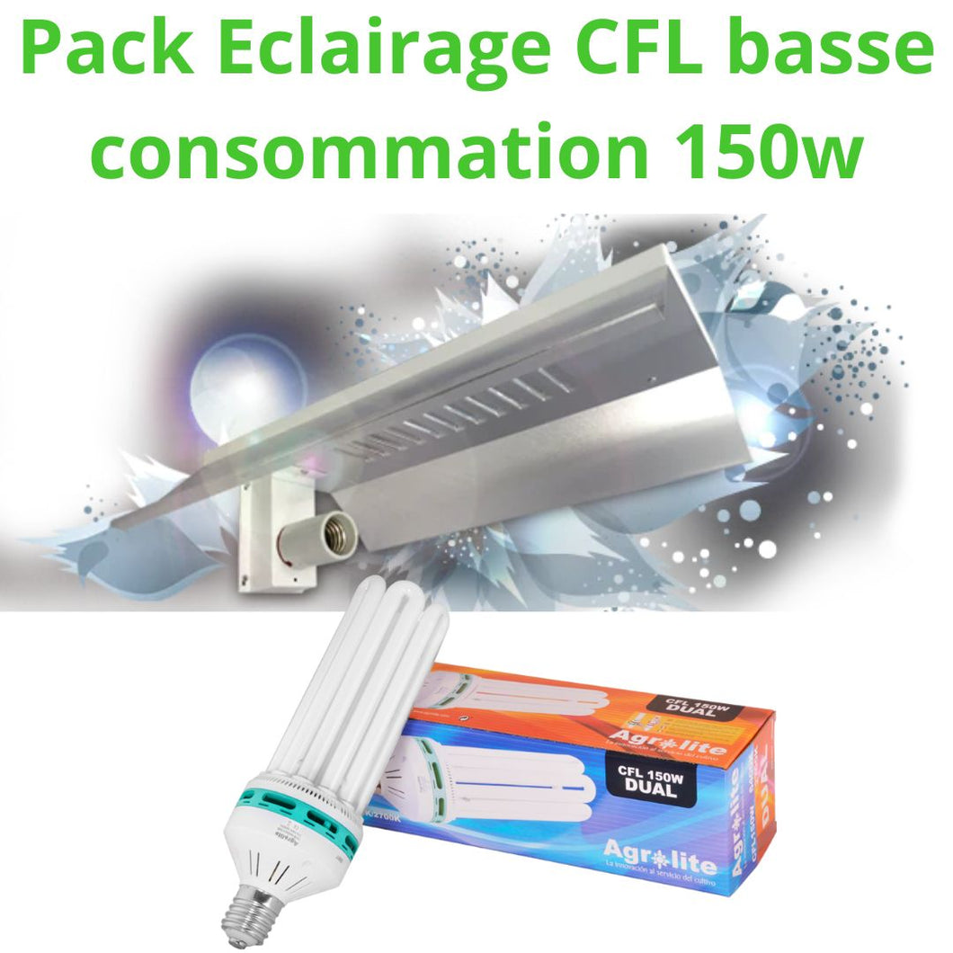 Kit lampe CFL double spectre basse consommation 150W ( Ampoule et Réflecteur)