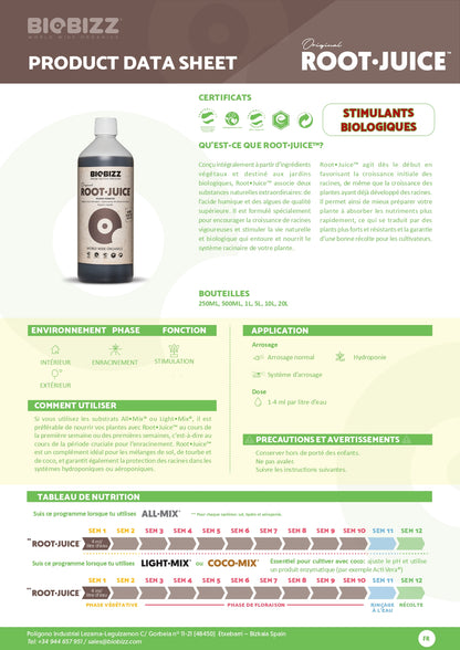 Stimulant racinaire ROOT.JUICE 1 litre - biobizz