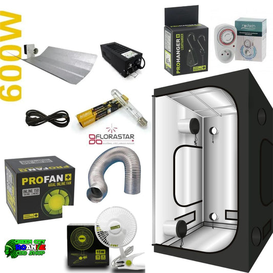 Pack chambre de culture GREENCUBE 120 éclairage 600W FLORASTAR